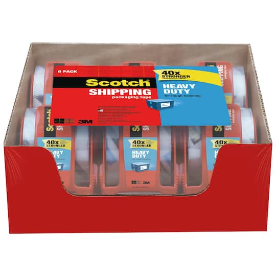 Scotch® Heavy-Duty Shipping Packaging Tape, 6 Rolls